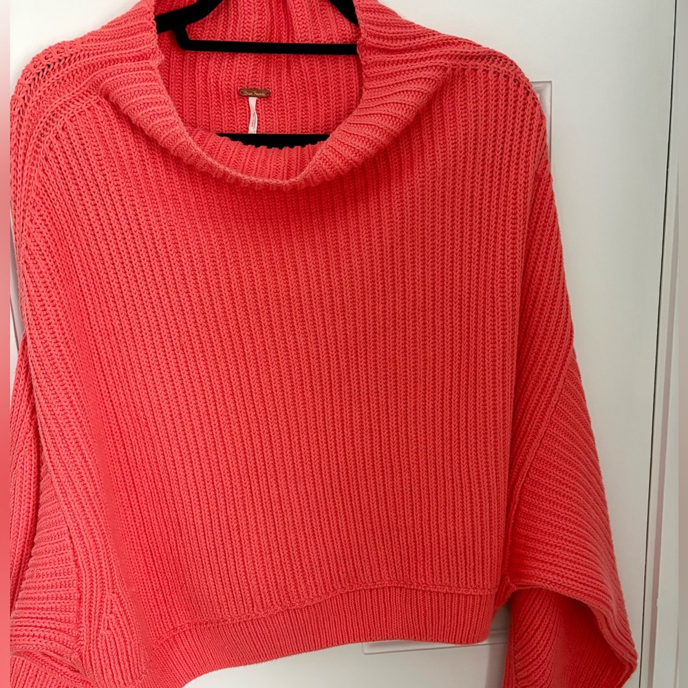 Free People cropped orange cotton sweater - Picture 2 of 2